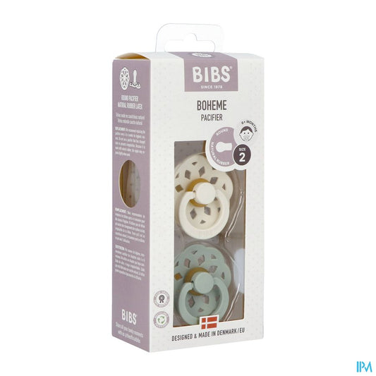 Bibs 2 Sucette Boheme Duo Sage/ivory 2