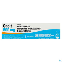Cacit 500mg 20 comprimés effervescents - Supplément de Calcium en cas de ostéoporose
