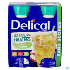 Delical Saveurs Fruitees Pomme S/sucre 4x200ml