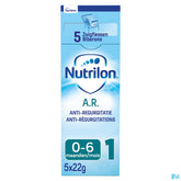 Nutrilon AR 1 | En cas de régurgitations | Lait Bébé 0-6 mois | Lait en Poudre pour Biberon | Sachets 5x23g