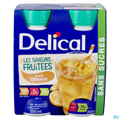 Delical Saveurs Fruitees Orange S/sucre 4x200ml