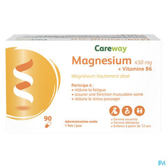 Careway Magnesium 450mg + Vitamine B6 Caps 90