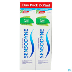 Sensodyne Fresh Mint Dentifrice Tube 2x75ml