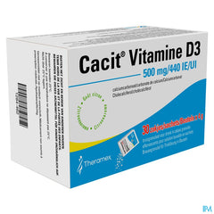 Cacit Vitamine D3 500/440, granulés effervescents pour solution buvable - 30 sachets - Supplément de Calcium en cas de ostéoporose