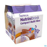 NutriniDrink Compact Multi Fibre Goût Chocolat-Caramel Bouteilles 4x125ml