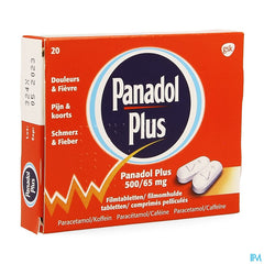 Panadol Plus 500mg/65mg Comp Pell 20 New