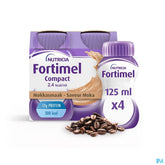Fortimel Compact 2.4kcal Arôme Moccha Complément Nutritionnel Dénutrition Bouteilles 4x125ml