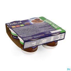 Delical Creme Dessert Hp-hc S/sucre Cacao 4x124g