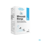 Minoxidil 2% solution pour application cutanée 3x60 ml