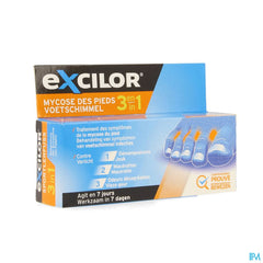 Excilor Mycose des Pieds 3en1 - Traitement efficace, contre démangeaisons, macération & odeurs désagréables