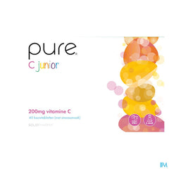 PURE C JUNIOR. VITAMINE C 200 mg. IMMUNITE. 40 COMPRIMÉS A MACHER