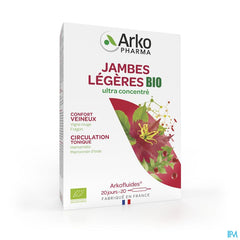 Arkopharma Arkofluides Jambes Légères Bio Confort veineux et circulation tonique 20 Ampoules