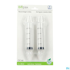 Biopax Seringue Nasale Bebe 4m+ 2x20ml + 2 Embouts
