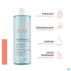 Eau Thermale Avène - Eau micellaire Cleanance Peaux mixtes à tendance acnéique