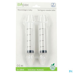Biopax Seringue Nasale Bebe 4m+ 2x20ml + 2 Embouts