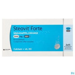 Steovit Forte Orange 1000mg/880 U.I. Calcium & Vit D 30 comprimés effervescents