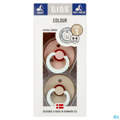 Bibs 1 Sucette Duo Glow In Dark Vanilla/blush