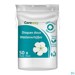 Careway Disques Doux 100% Coton Ovale 50