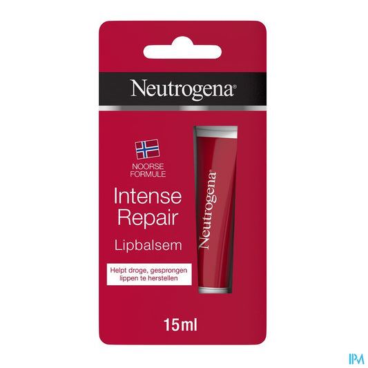 Neutrogena Intense Repair, baume à lèvres apaisant et très hydratant pour les lèvres et les narines endommagées, gercées et irritées, 15 ml