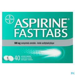 Aspirine Fasttabs 500mg Comp Pell 40