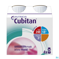 Cubitan Goût Fraise Bouteilles 4x200ml