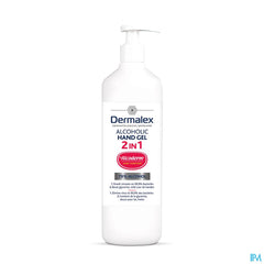 Dermalex® Gel Mains Alcoolisé 2 En 1 - Désinfecte Tout En Douceur - 600 ml