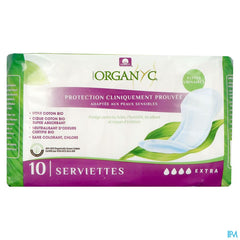 Organyc Fuites Urinaires Serviettes Extra 10