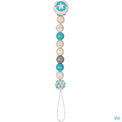 Heimess Attache Sucette Bois Etoile Bleu