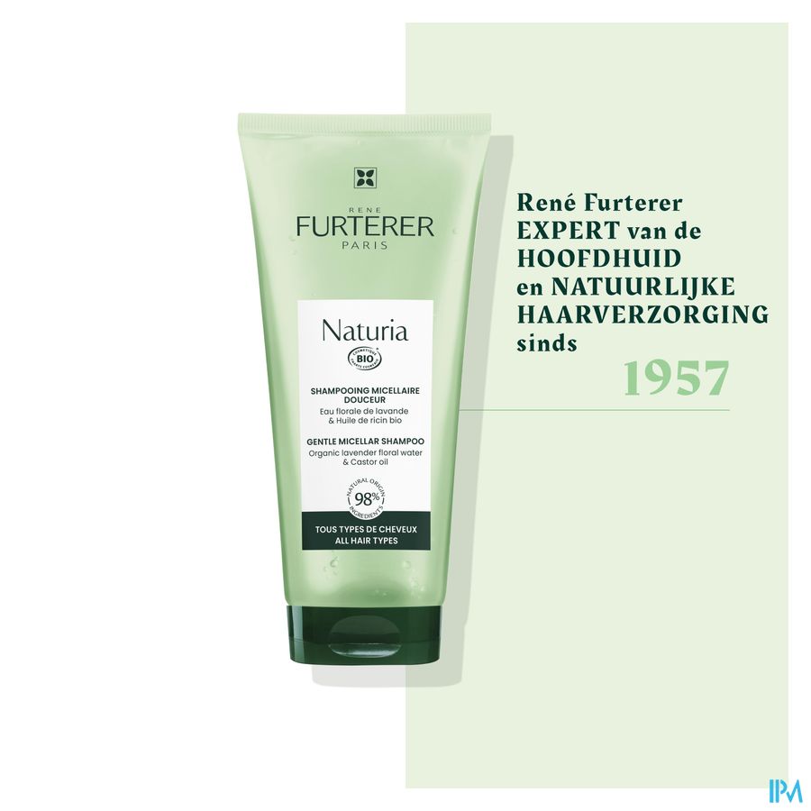 René Furterer  - NATURIA Shampooing micellaire douceur - Shampoing ultra doux sans sulfates pour tous types de cheveux