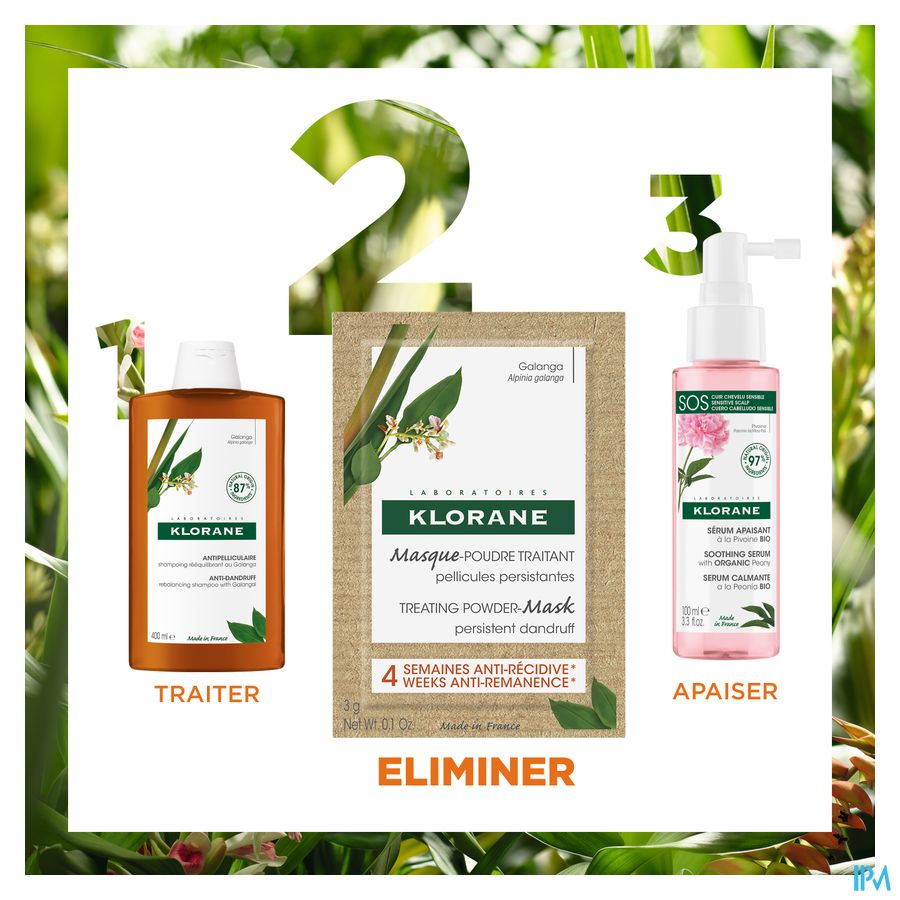 Klorane — Masque-Poudre Traitant Antipelliculaire au Galanga – Pellicules persistantes