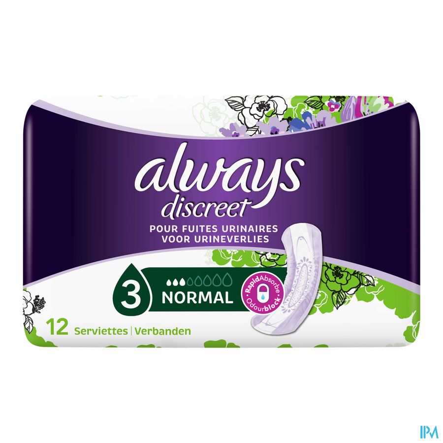 Always Discreet Incontinence Pad Normal 12