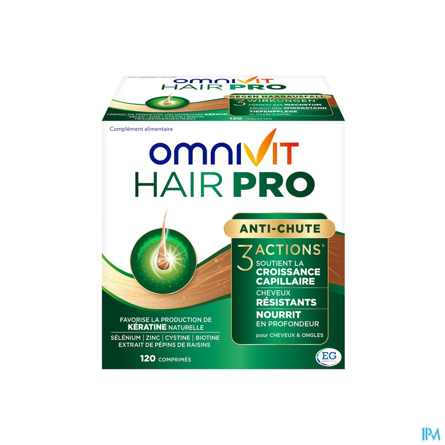 Omnivit Hair Pro 120cp - Vitamine Anti-chute Cheveux