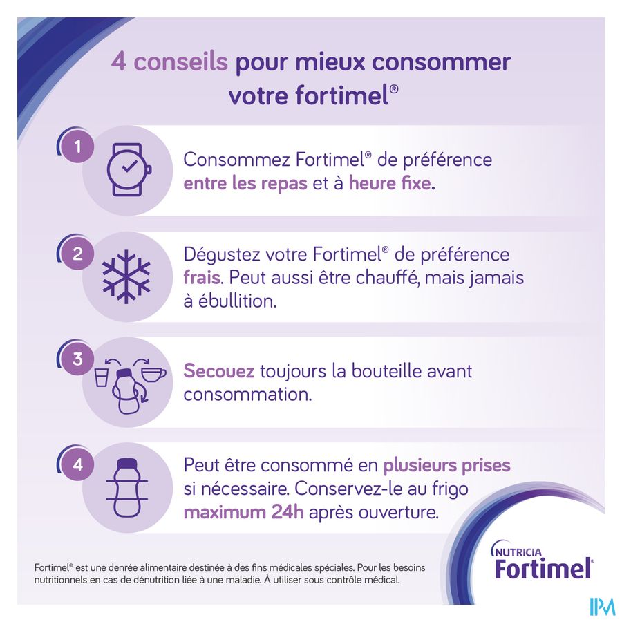 Fortimel Compact Protein Mixed Multipack Complément Nutritionnel Dénutrition Bouteilles 8x125 ml