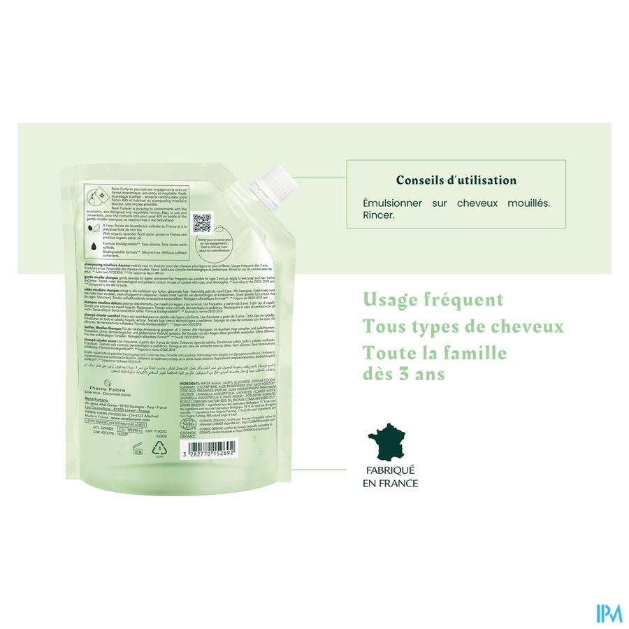 René Furterer  - NATURIA Shampooing micellaire douceur - Shampoing ultra doux sans sulfates pour tous types de cheveux