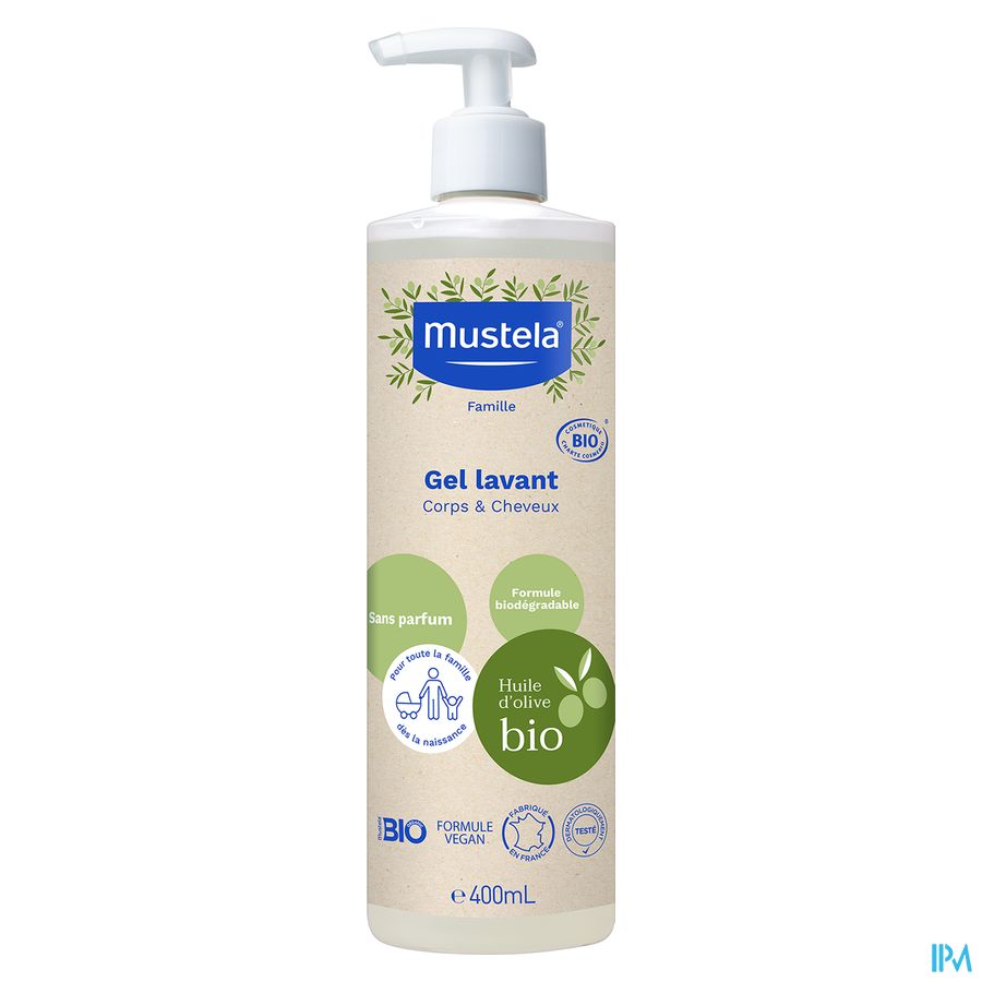 Mustela BIO gel lavant - famille 400 ml