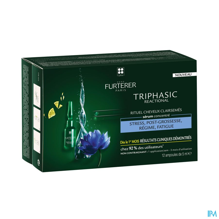 René Furterer - TRIPHASIC REACTIONAL Traitement antichute réactionnelle - Solution chute de cheveux  soin expert stimulant la croissance capillaire