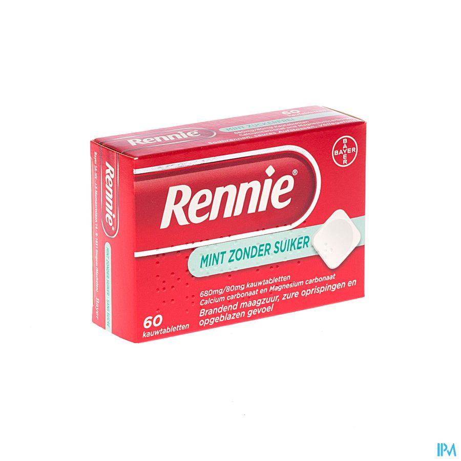 Rennie Sans Sucre Pastilles 60