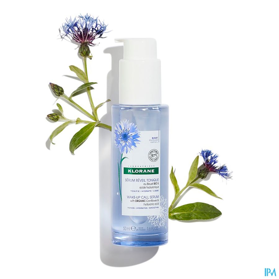 Klorane - Sérum Réveil tonique au Bleuet BIO et Acide hyaluronique - Visage, cou et contour des yeux