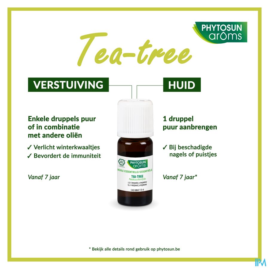 Phytosun® Huile essentielle Tea-tree – 10 ml – Soulager les voies respiratoires et soutenir l’immunité