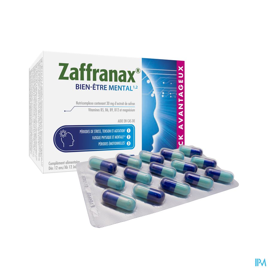 Zaffranax® Bien-être Mental 120 Gélules - Stress (4), Fatigue (3), Émotionnel (1)