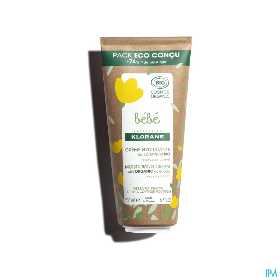 Klorane Crème hydratante certifiée BIO au Calendula - Visage et Corps - Bébé