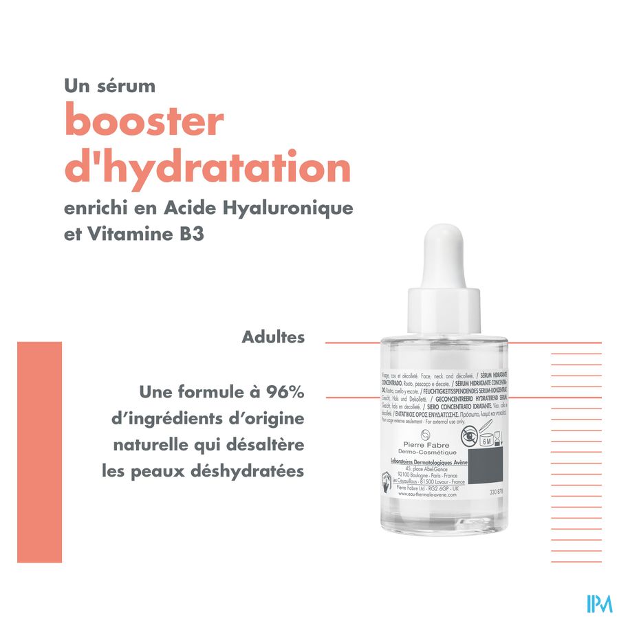 Eau Thermale Avène HYDRANCE Boost Sérum Concentré Hydratant  - Visage, Cou, décolleté