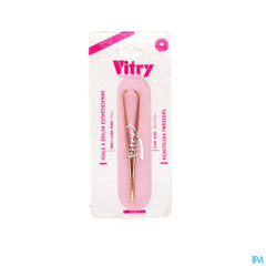 PINCE A EPILER M.CRABE BIAIS INOX DORE