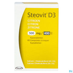 Steovit Forte Citron 500mg/400 U.I. Calcium & Vit D - 60 comprimés à croquer