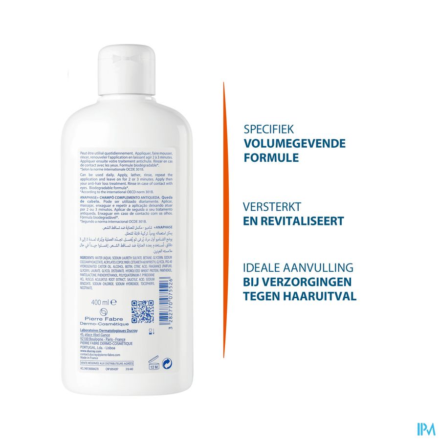 Ducray ANAPHASE+ shampooing antichute de cheveux 400ml