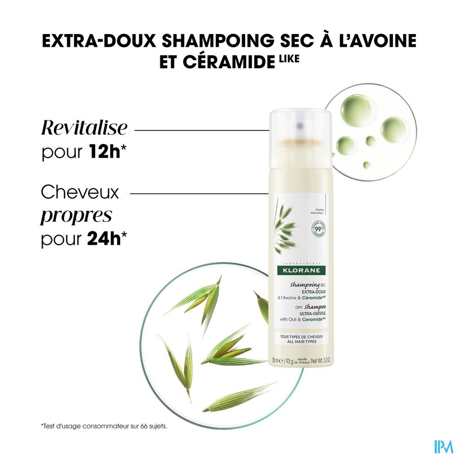Klorane Avoine Shampooing sec Extra-doux quotidien 150ml