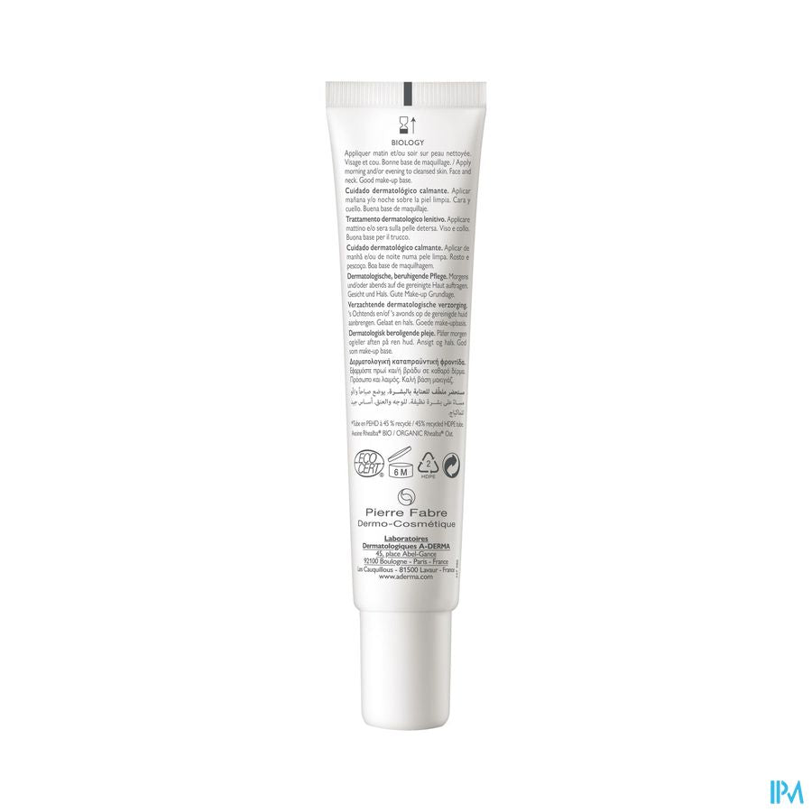 A-DERMA - BIOLOGY CALM SOIN DERMATOLOGIQUE APAISANT - Crème apaisante visage - BIOLOGY