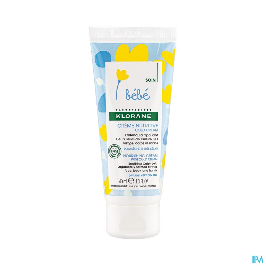Klorane - Crème nutritive au Cold Cream et Calendula - Bébé - Peau sèche et très sèche