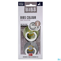 Bibs 2 Sucette Duo Glowindark Sage/cloud 2