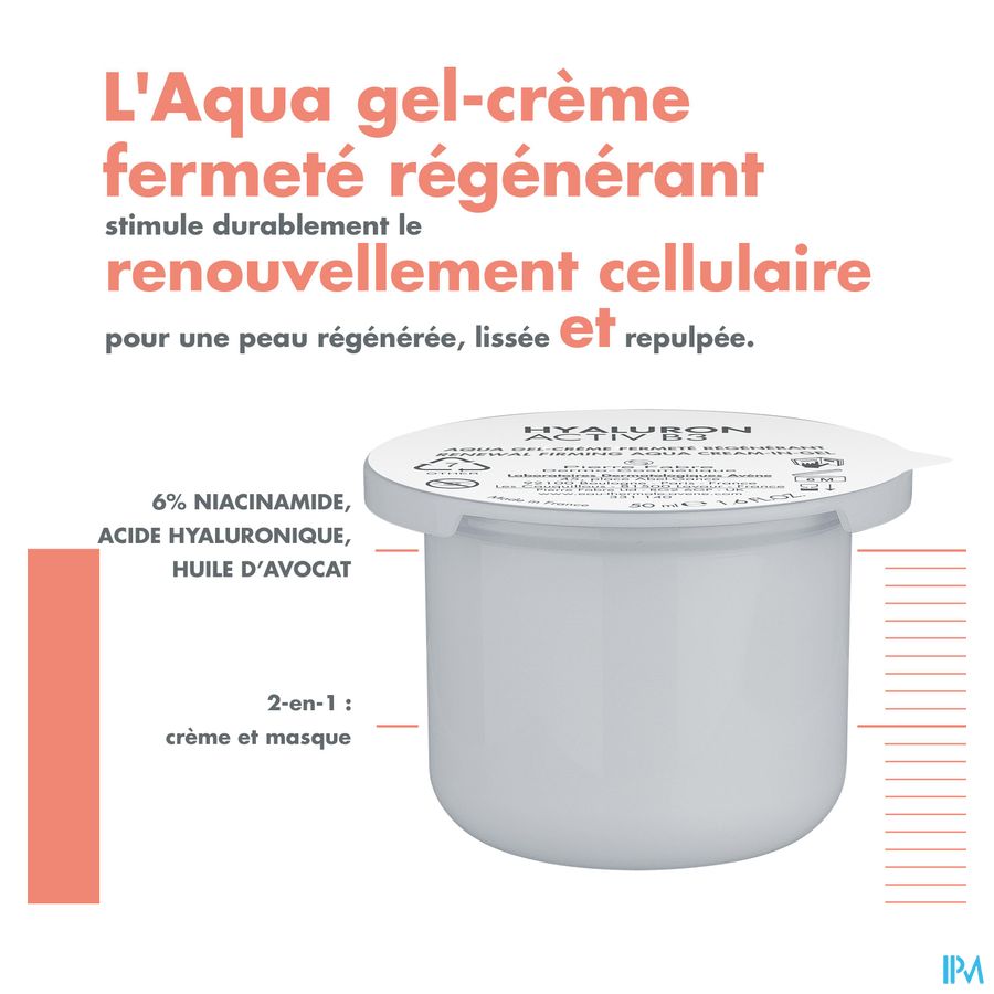 Eau Thermale Avène Aqua Gel-Crème régénération cellulaire - Soin Anti-âge visage HYALURON ACTIV B3